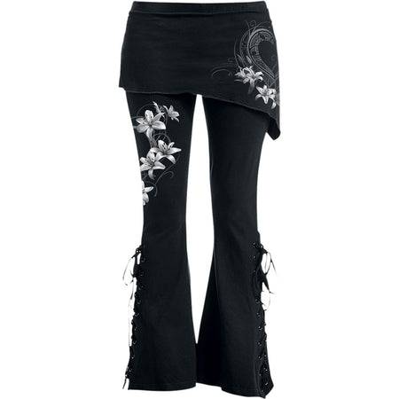PURE HEART 2in1 Boot Cut Leggings Micro Slant Skirt