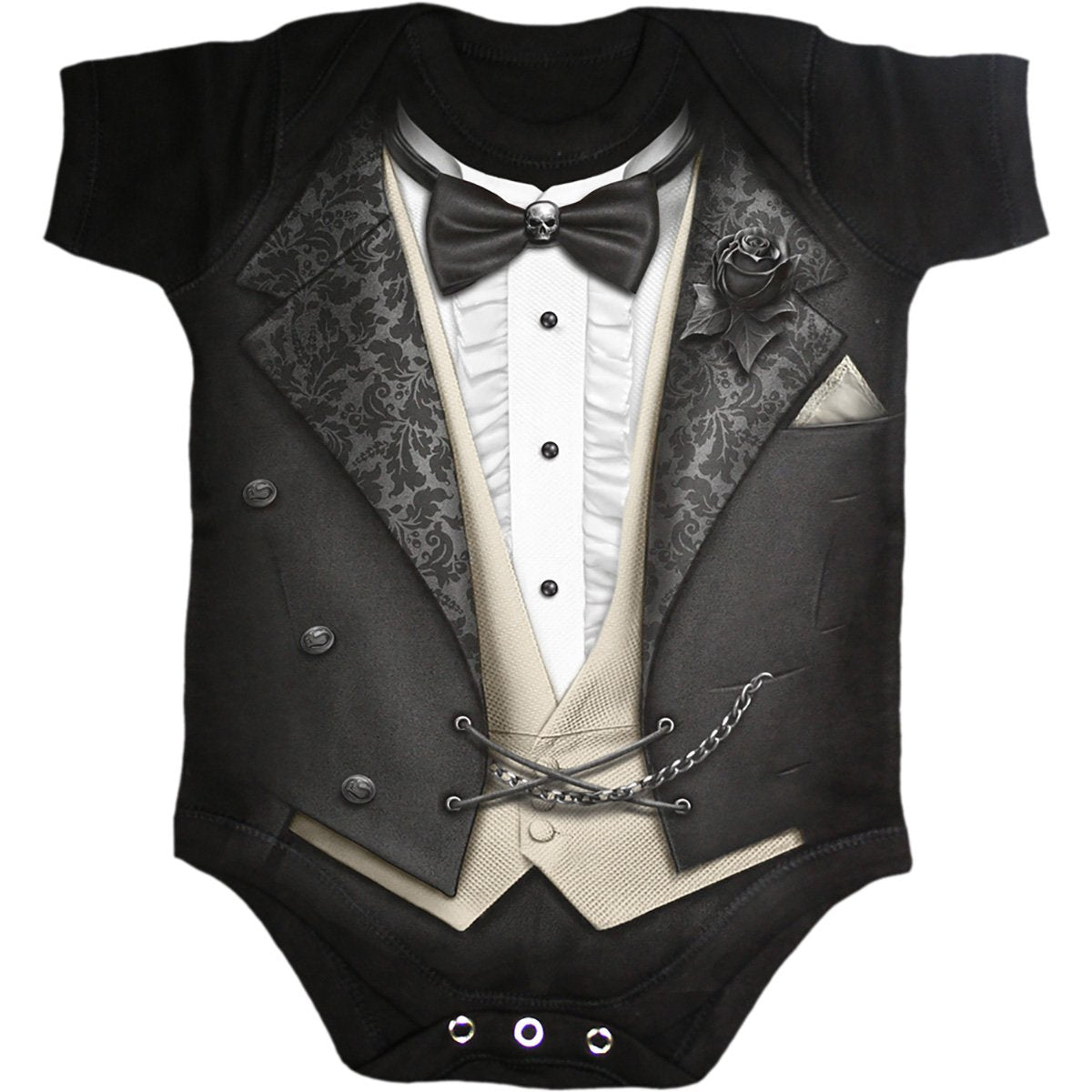 TUXED - Baby Sleepsuit Black - Spiral USA