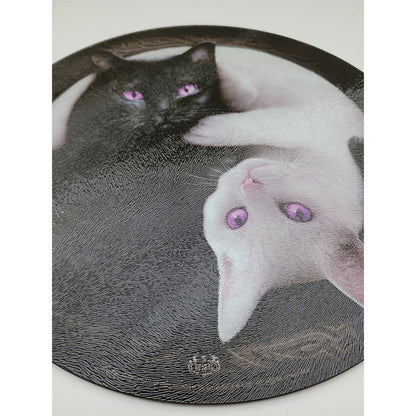 YIN YANG CATS - Glass Chopping Board (Circular)