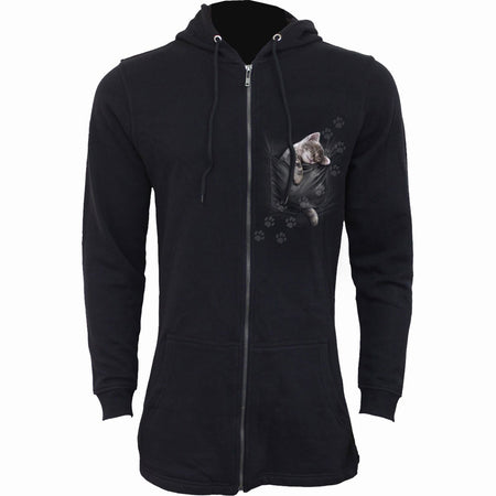 POCKET KITTEN Fish Tail Full Zip Hoody Zip Sleeve