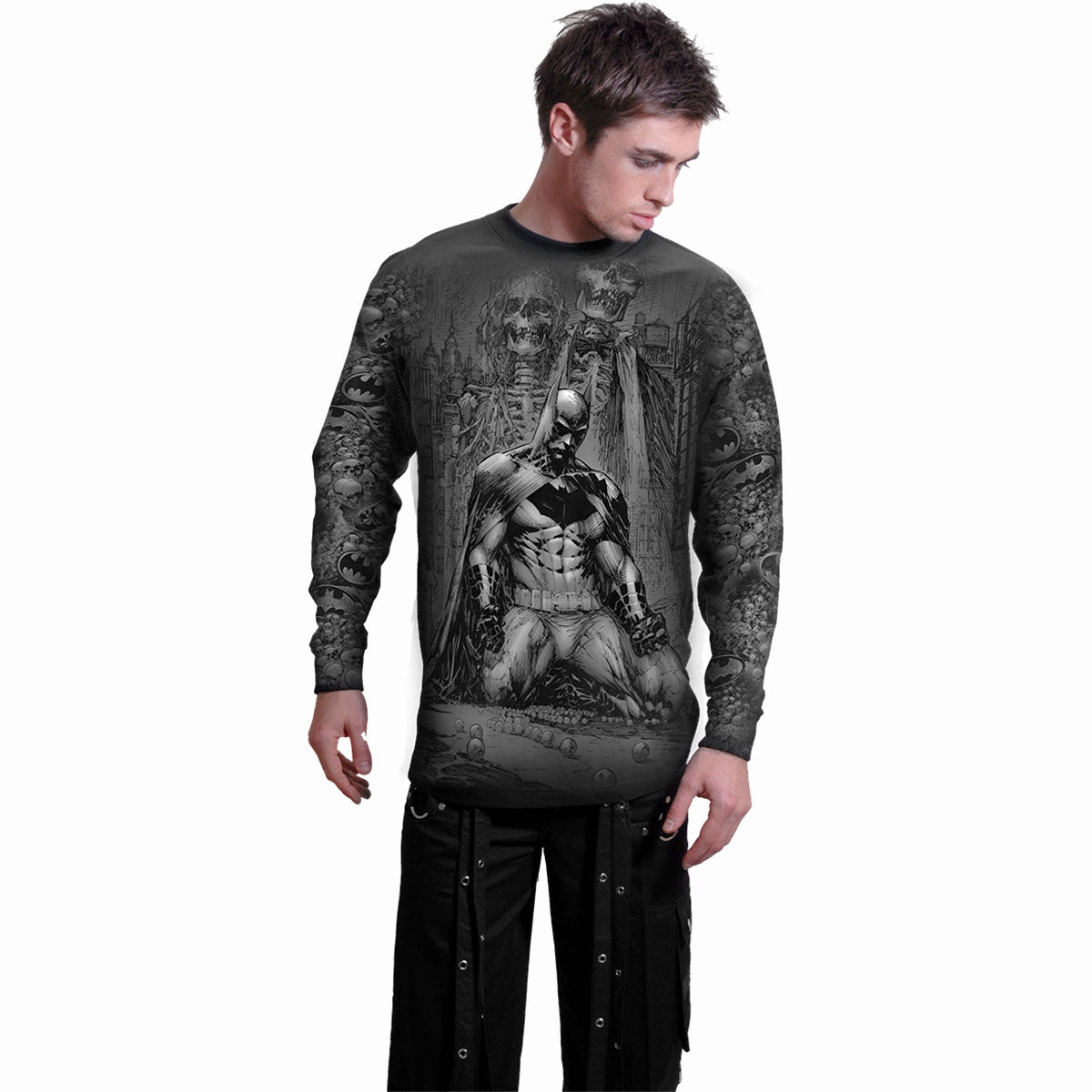 Planet ur forfølgelse BATMAN - VENGEANCE WRAP - Allover Longsleeve T-Shirt Black