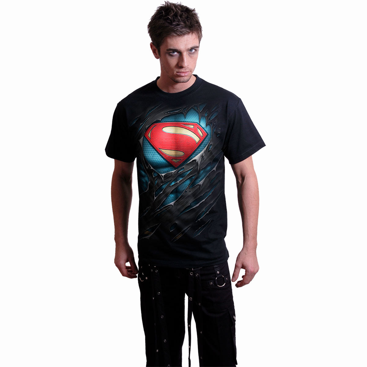 SUPERMAN - RIPPED - T-Shirt Black