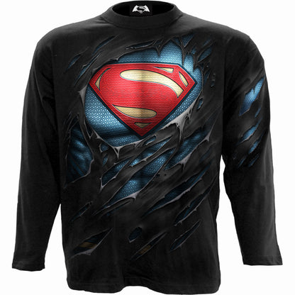SUPERMAN - RIPPED - Longsleeve T-Shirt Black