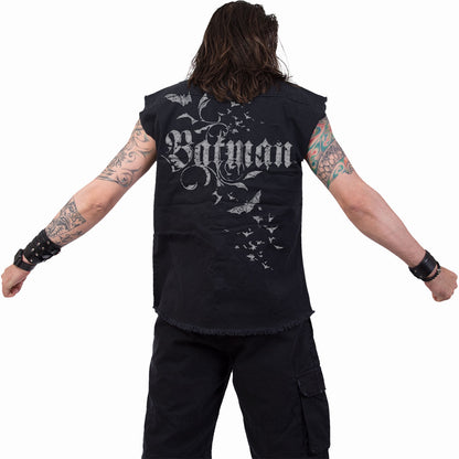BATMAN - GOTHIC - Sleeveless Stone Washed Worker Black