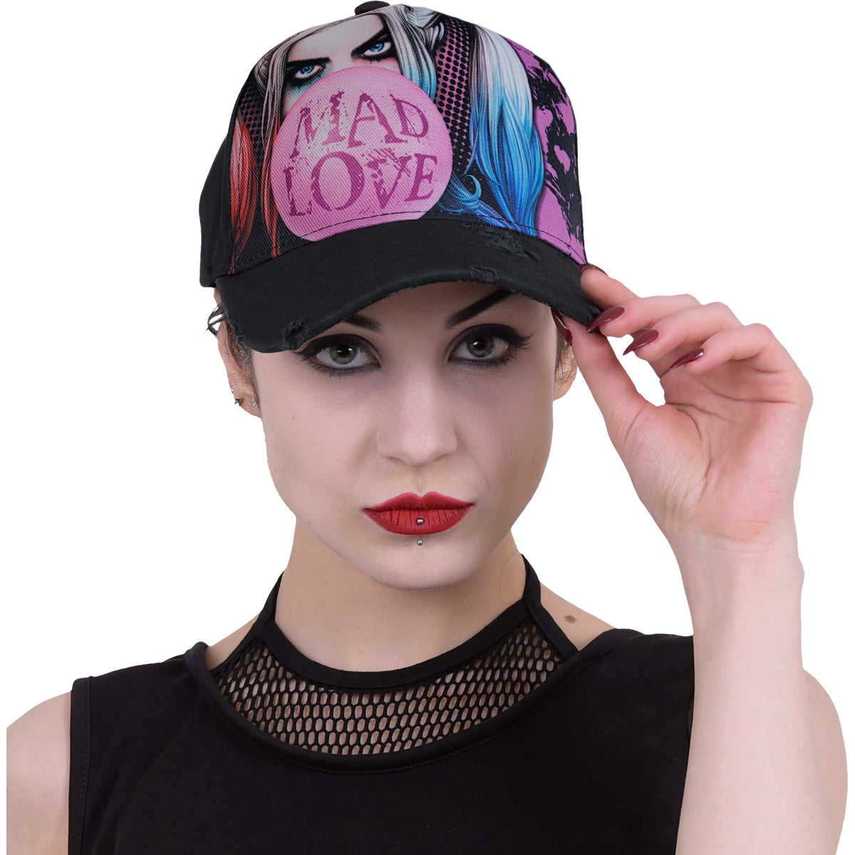 HARLEY QUINN - MAD LOVE - Baseball Caps Distressed with Metal Clasp