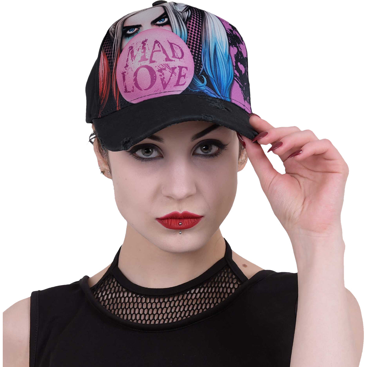 HARLEY QUINN - MAD LOVE - Baseball Caps Distressed mit Metallspange