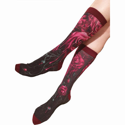 BLOOD ROSE - Unisex Printed Socks - Spiral USA