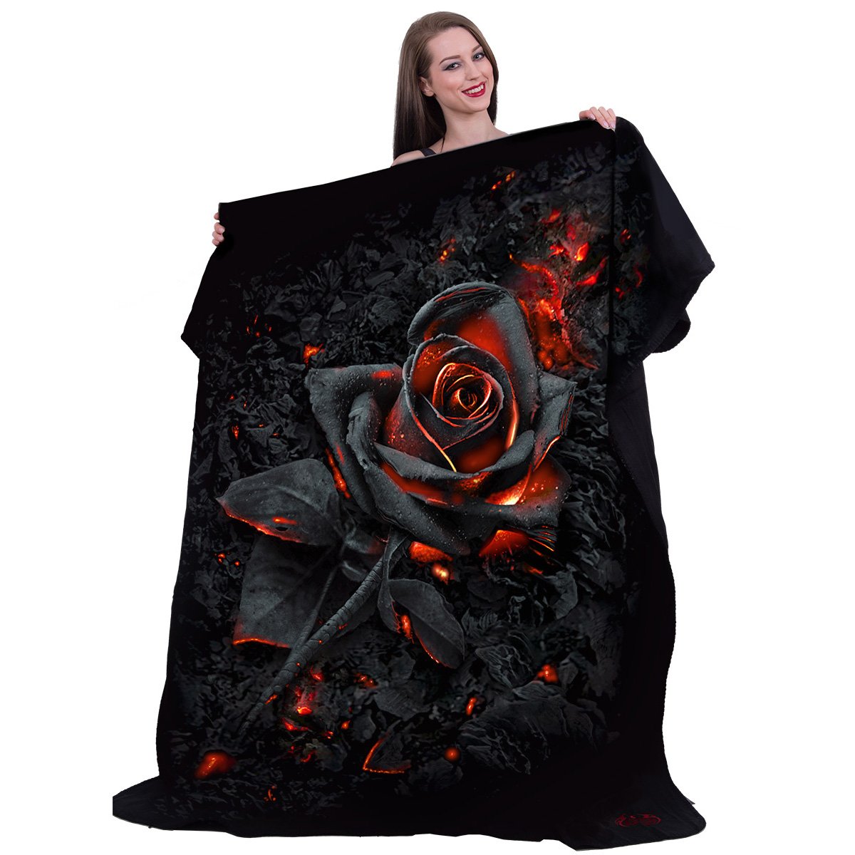 BURNT ROSE - Fleece Blanket with Double Sided Print - Spiral USA