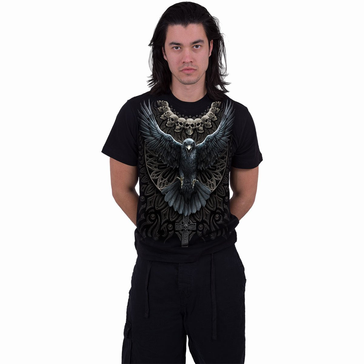RAVEN SKULL - T-Shirt Black