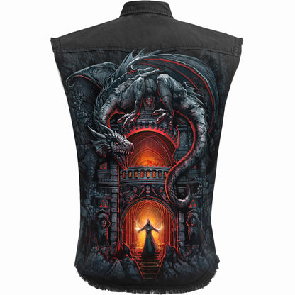 DRAGON'S LAIR - Sleeveless Stone Washed Worker Black