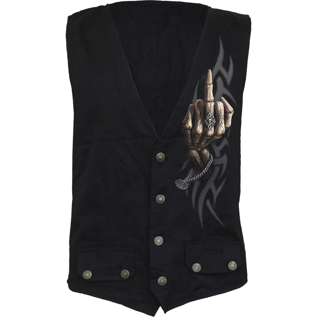 BONE FINGER - Gothic Waistcoat Four Button with Lining