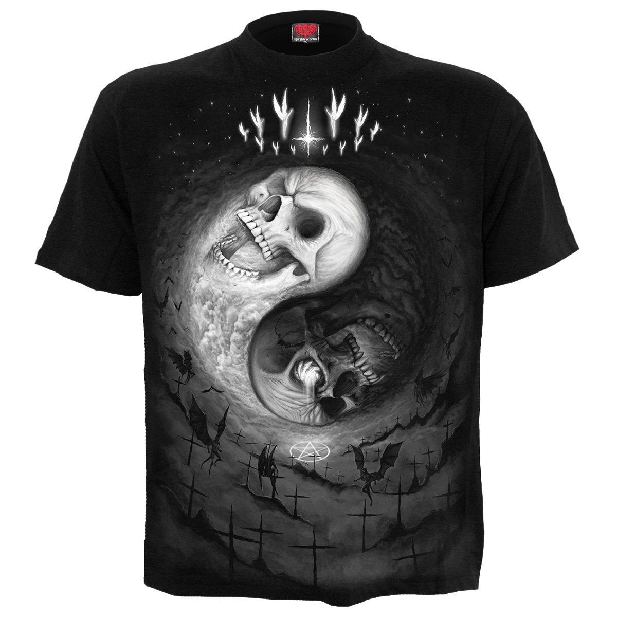 YIN YANG SKULLS - T-Shirt Black - Spiral USA