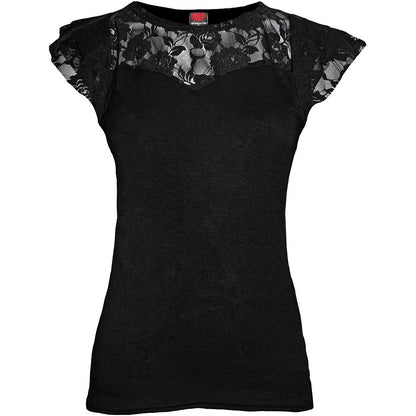 T-Shirt Manches Longues Spiral Gothess Wrap-Allover – Style Gothique Baggy Femme, 100% Coton