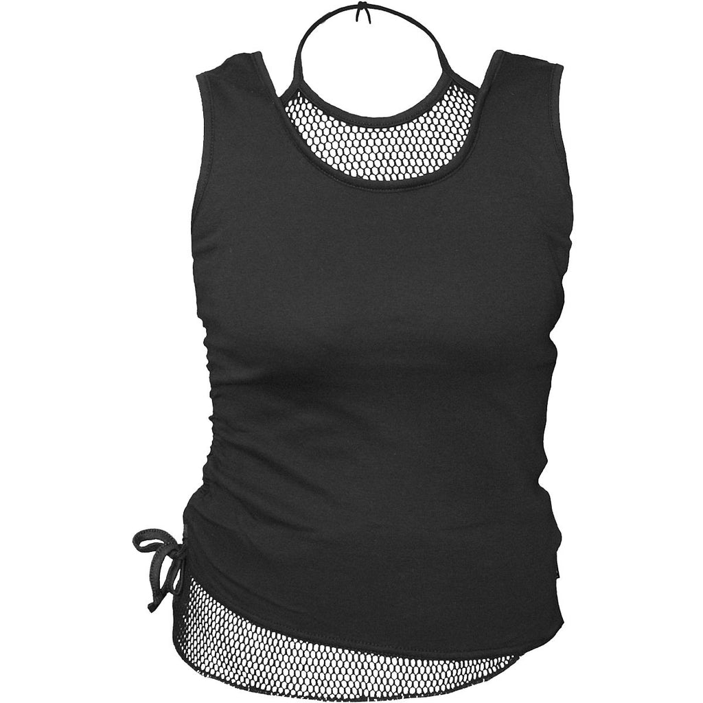 GOTHIC ROCK 2in1 Neck Tie Mesh Top