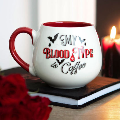 MY BLOOD TYPE IS COFFEE - Rounded Mug White