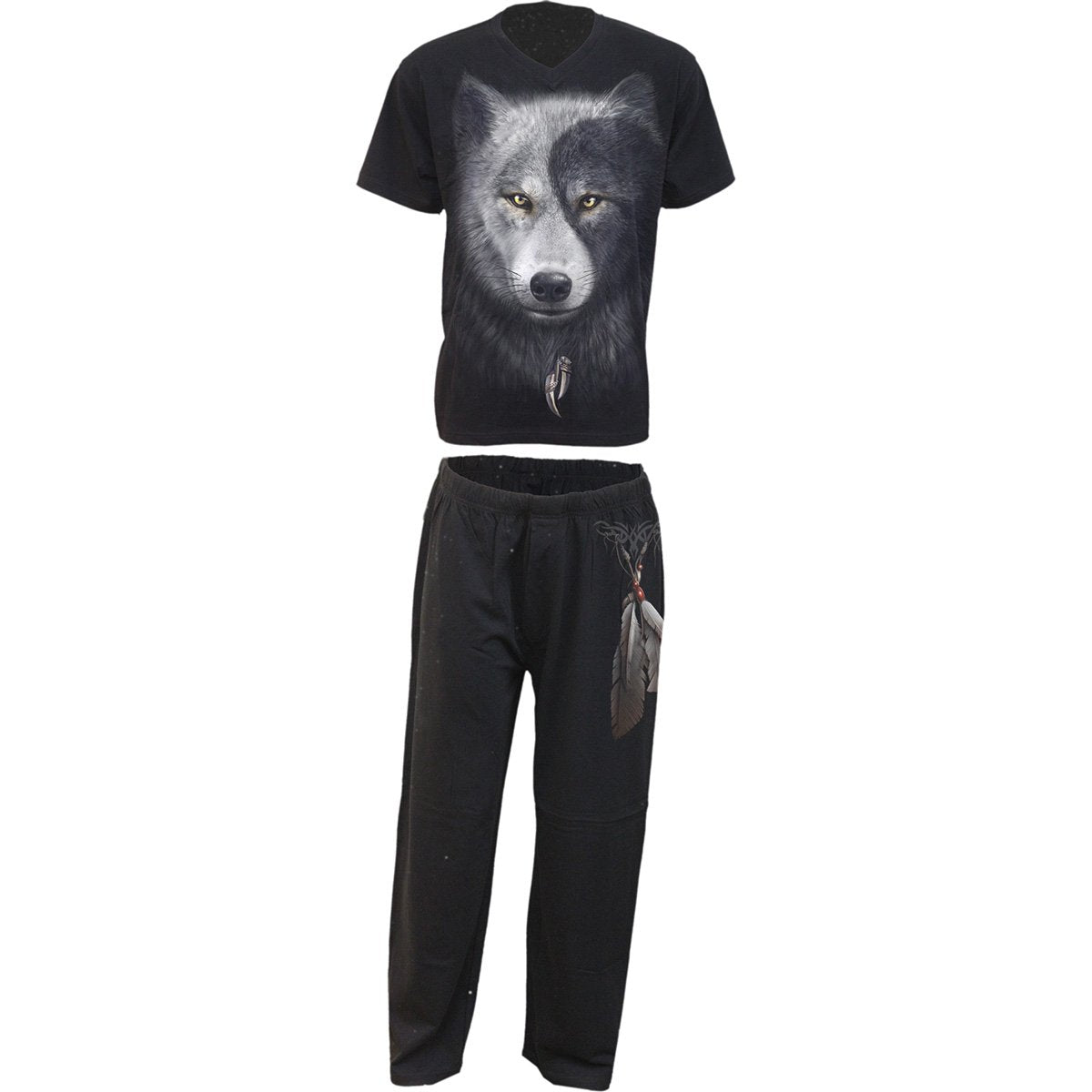 WOLF CHI - 4pc Mens Gothic Pyjama Set - Spiral USA