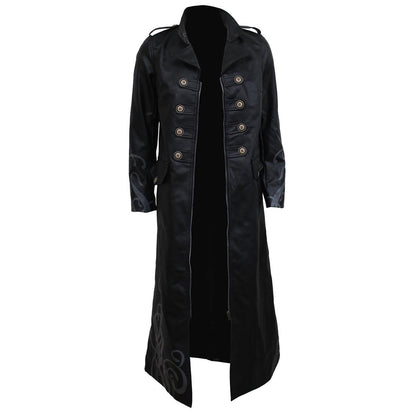 JUST TRIBAL - Gothic Trench Coat PU-Leather Corset Back - Spiral USA