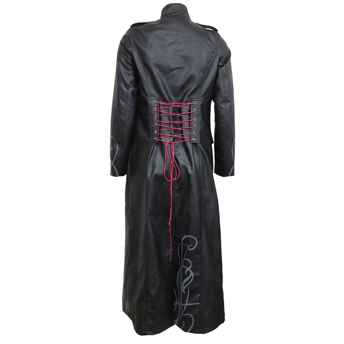 JUST TRIBAL - Gothic Trench Coat PU-Leather Corset Back - Spiral USA
