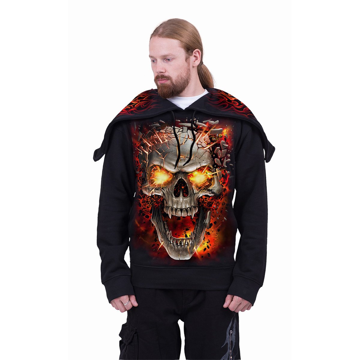 Newest Inner Spirit Unisex Hoodie, Skull Breakout Pullover Hoodie