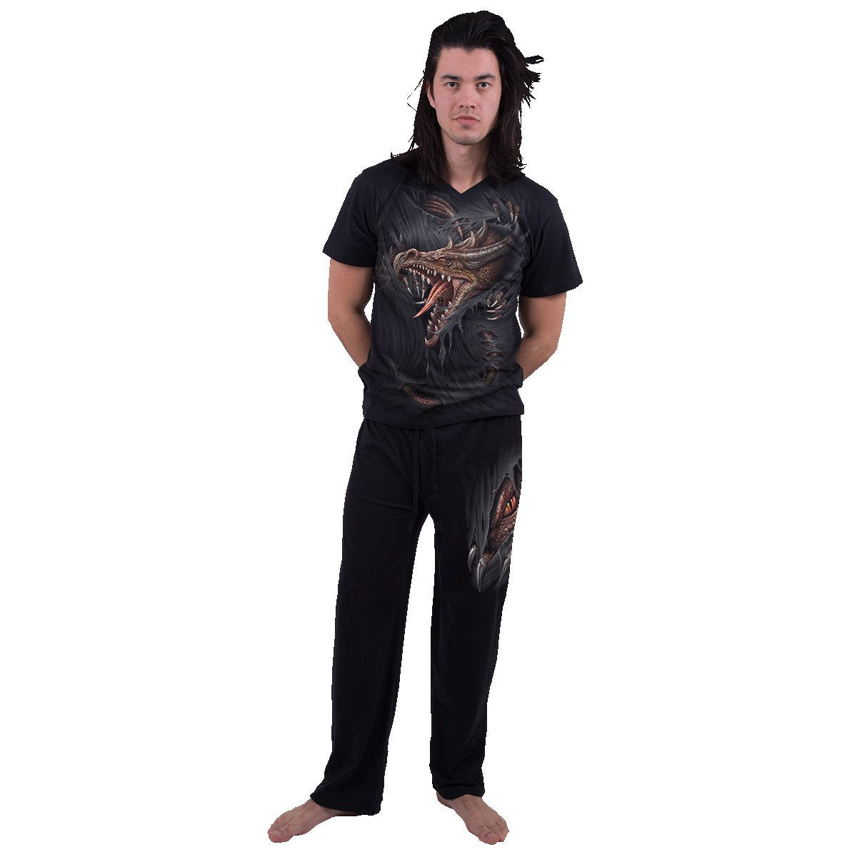 BREAKING OUT 4pc Mens Gothic Pyjama Set