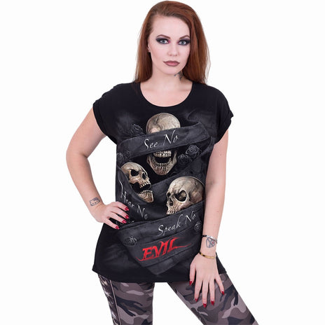 SEE NO EVIL - T-shirt Loosefit à manches tournantes