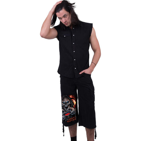 RESPAWN - Vintage Cargo Shorts 3/4 Long Black