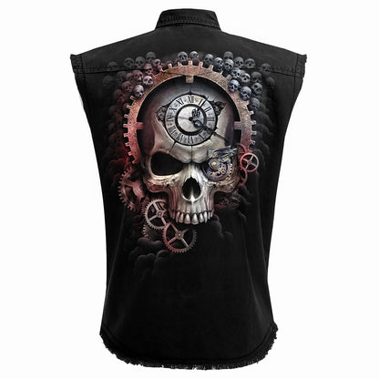 REAPER TIME - Sleeveless Stone Washed Worker Black