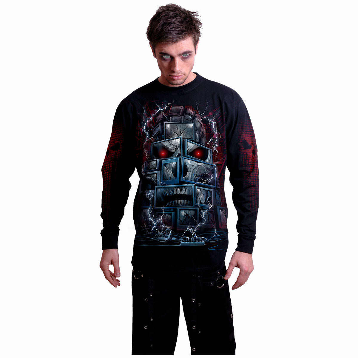 DEATH BY TV - Langarmshirt Schwarz