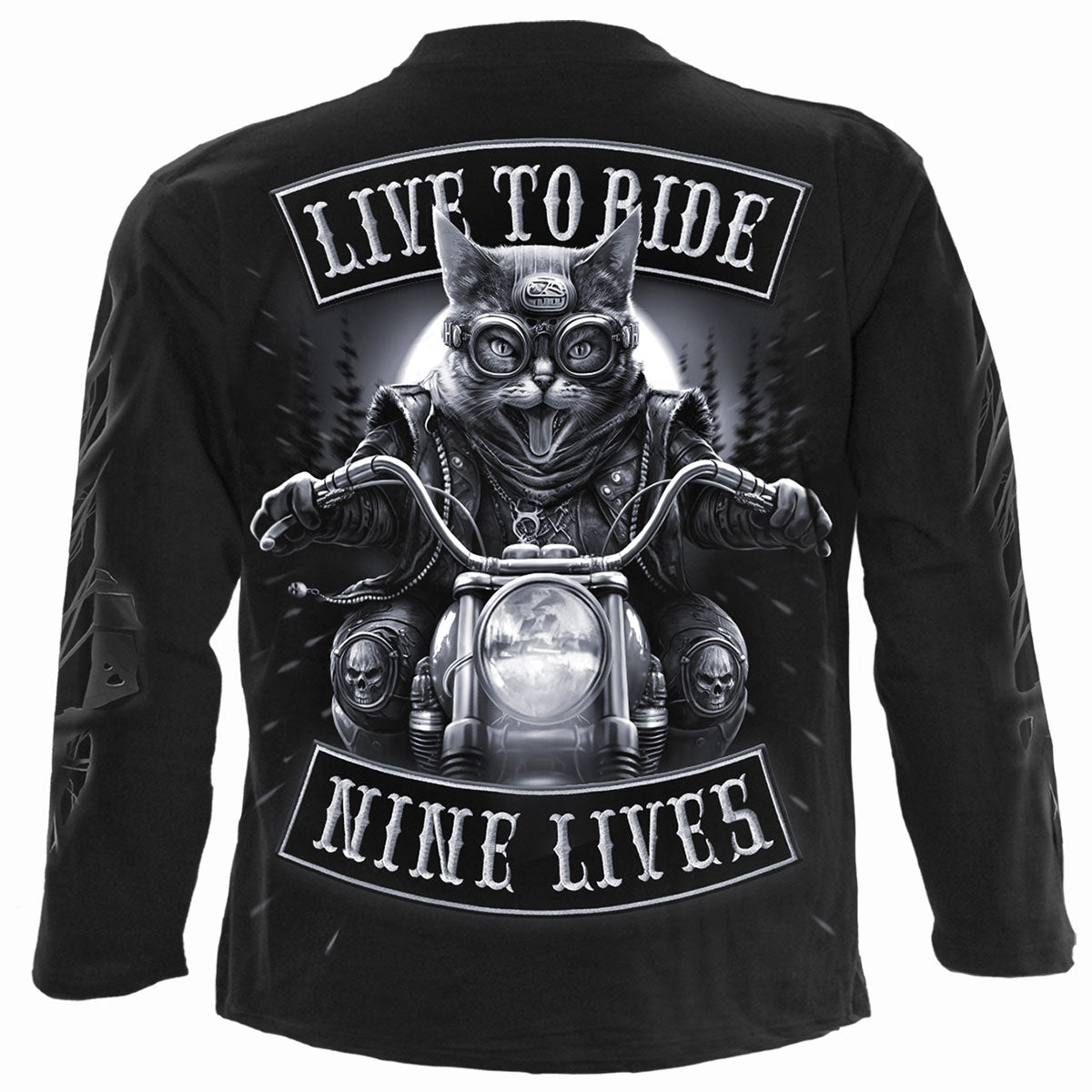 NINE LIVES - Longsleeve T-Shirt Black